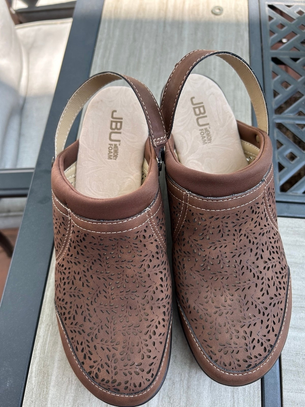 JBU by Jambu Brown Perforated Slip-On Clogs